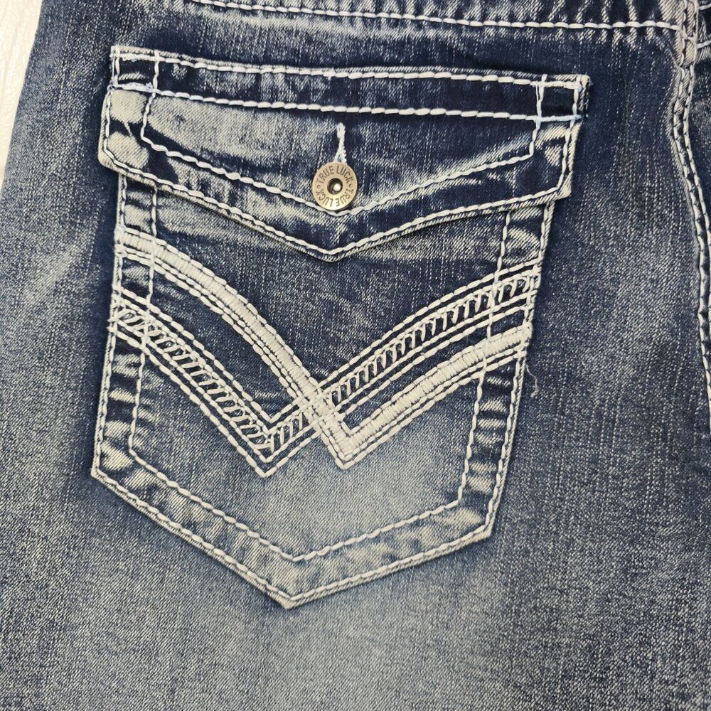 NEW True Luck Straight Fit Stretch Jeans Men's Sz 34x30 Flap Pockets NWT - Picture 8 of 11